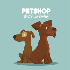 cute dogs pet shop clinic veterinary design vector illustration eps 10