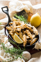 Sardines breadcrumbs deep fry.
