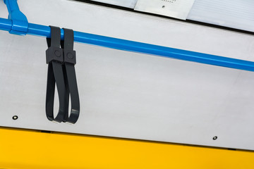 Pair Two Handles Grips Bus Pole Plastic Metal Public Transportat