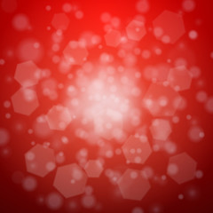 Red christmas background with lights. Abstract vector illustration. Decorative background for holiday greeting card