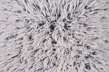 White and gray fur background texture, copy space