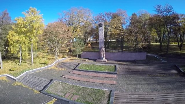 Aerial view of WWII memorial