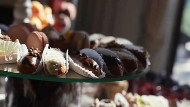 A lot of sweets on the wedding table