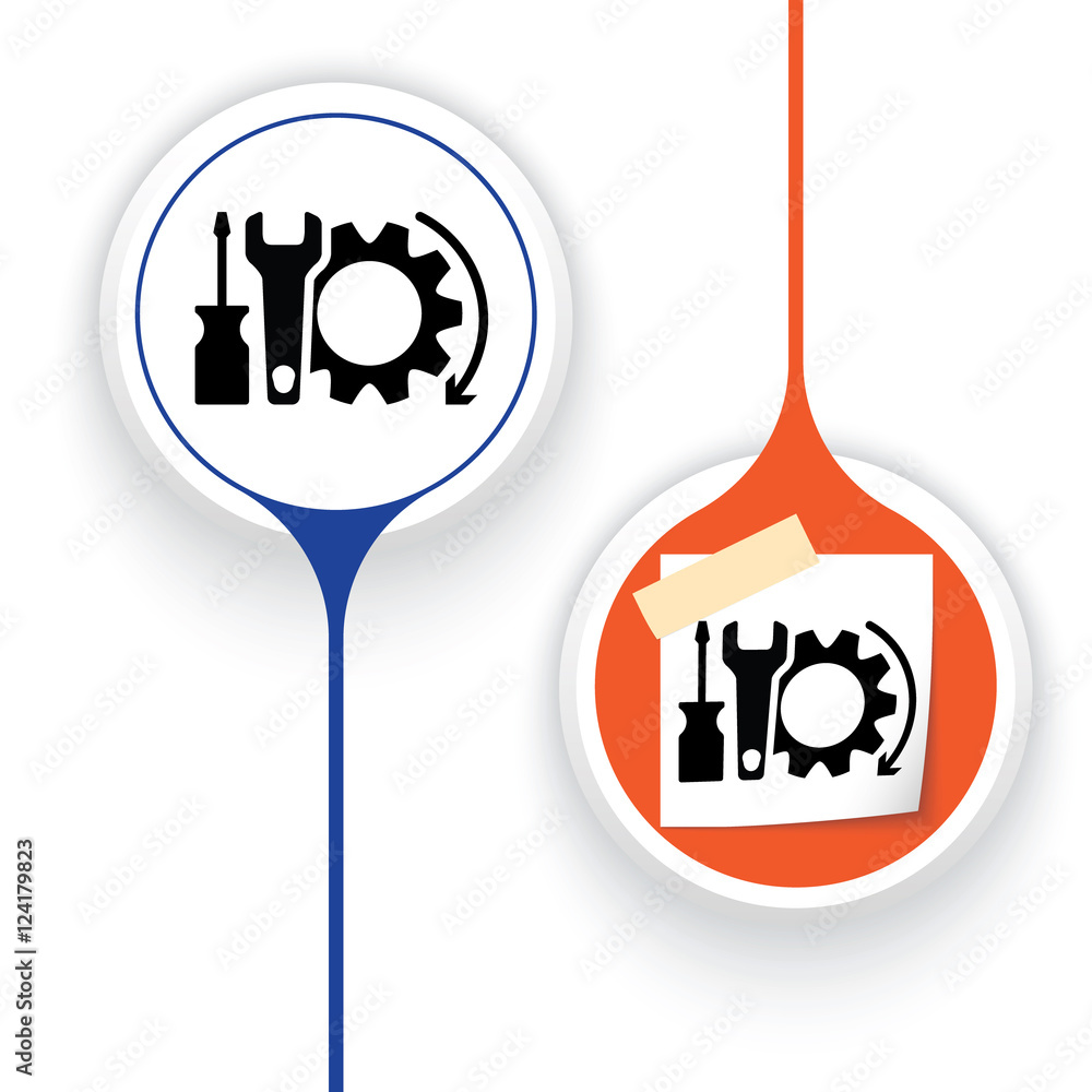 Poster two vector objects and toolls symbols