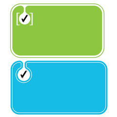 Colored business cards and check box