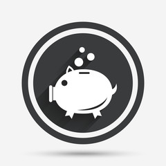 Piggy bank sign icon. Moneybox symbol.