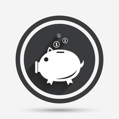 Piggy bank sign icon. Moneybox symbol.