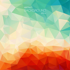 Teal orange abstract background with triangle shapes