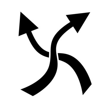 Two crossing arrow icon vector. Opposite arrows