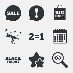 Sale speech bubble icons. Black friday symbol.