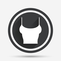 Women T-shirt sign icon. Intimates and sleeps.