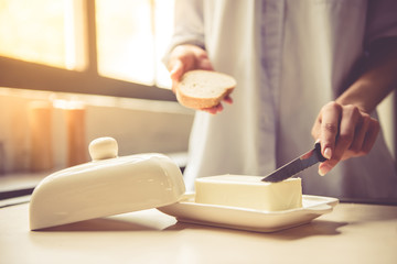 Young woman in kitchen