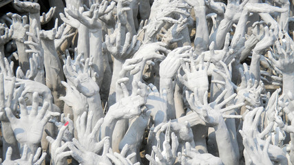 CHIANG RAI, THAILAND MARCH 8, 2010 Wat Rong Khun : Holy white temple, one of the famous of Chiang...