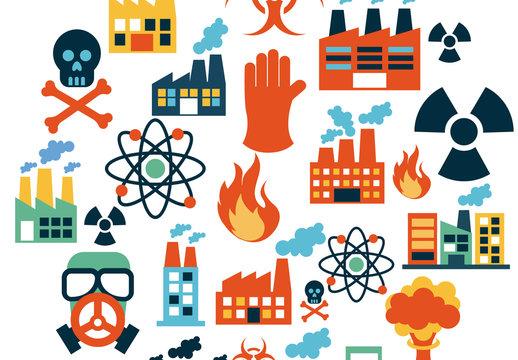 Biohazard, Nuclear, and Power Plant Icon Set