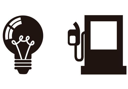 9 Black and White Energy Icons