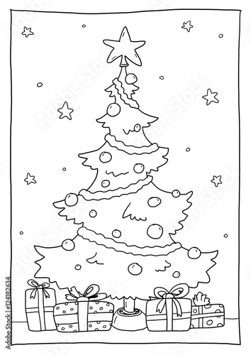 "ausmalbild weihnachtsbaum" stockfotos und lizenzfreie
