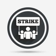 Strike sign icon. Group of people symbol.