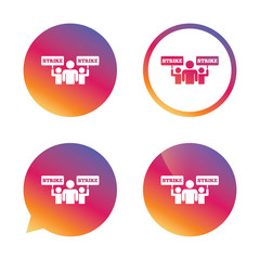 Strike sign icon. Group of people symbol.