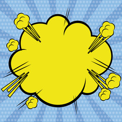 Bubble icon. Retro pop art comic and communication theme. Colorful design. Striped background. Vector illustration