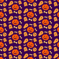 Fototapeta premium Creative halloween pattern flat background vector illustration