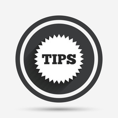 Tips sign icon. Star symbol. .