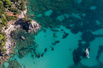 aerial view of the Greece coast line