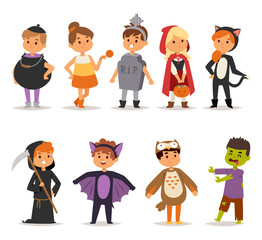 Halloween costume kids vector.
