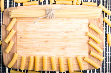 Food background with pasta and spaghetti