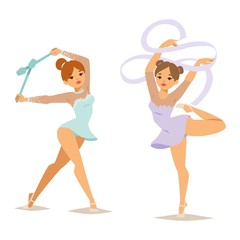 Gymnast girl vector illustration