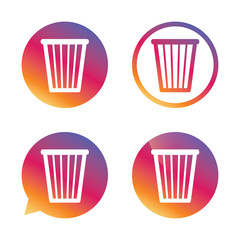 Recycle bin sign icon. Bin symbol.