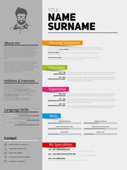 Resume Minimalist CV, Template with simple design, company appli