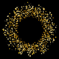 Gold Star Glitter Confetti Circle