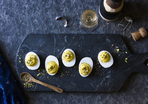 Dukkah deviled eggs