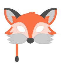 Cartoon animal party mask vector.