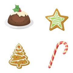 Christmas cookie cake isolated vector icon