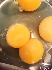 Raw egg with two yolks