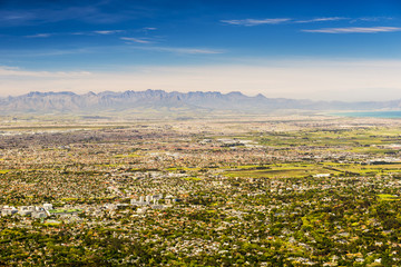 Panorama of Cape Town Towards Stellenbosch