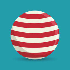 sphere ball red and white circus icon vector illustration eps 10