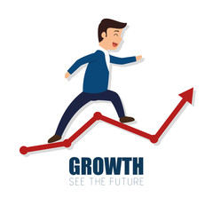 growth arrow success business man vrctor illustration eps 10