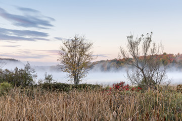 Mist Rising from an Autumn River - Ontario, Canada