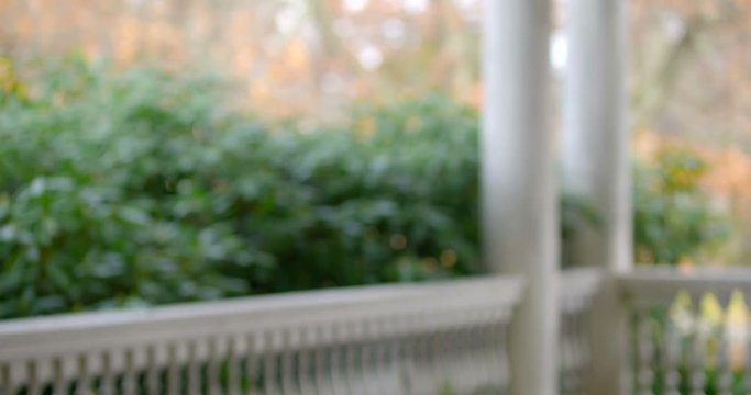 Soft focus of front porch of home