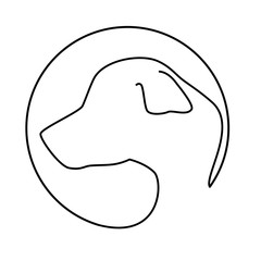 silhouette face dog icon design vector illustration eps 10