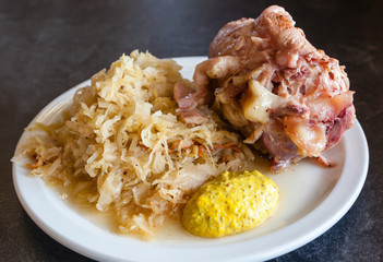 Traditional German Ham Hock and Sauerkraut
