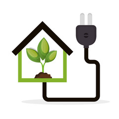 eco energy concept house plant vector illustration eps 10