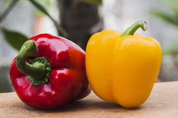Red and yellow peppers