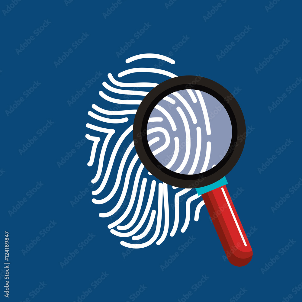 Poster finger print search secure data vector illustration eps 10