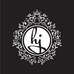 Obraz premium vintage circle initial logo