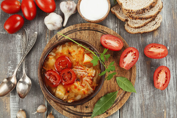 Soup with cabbage and meat