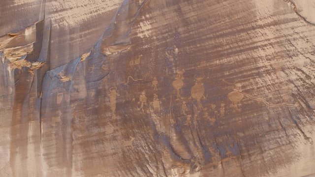 Close up of ancient petroglyph