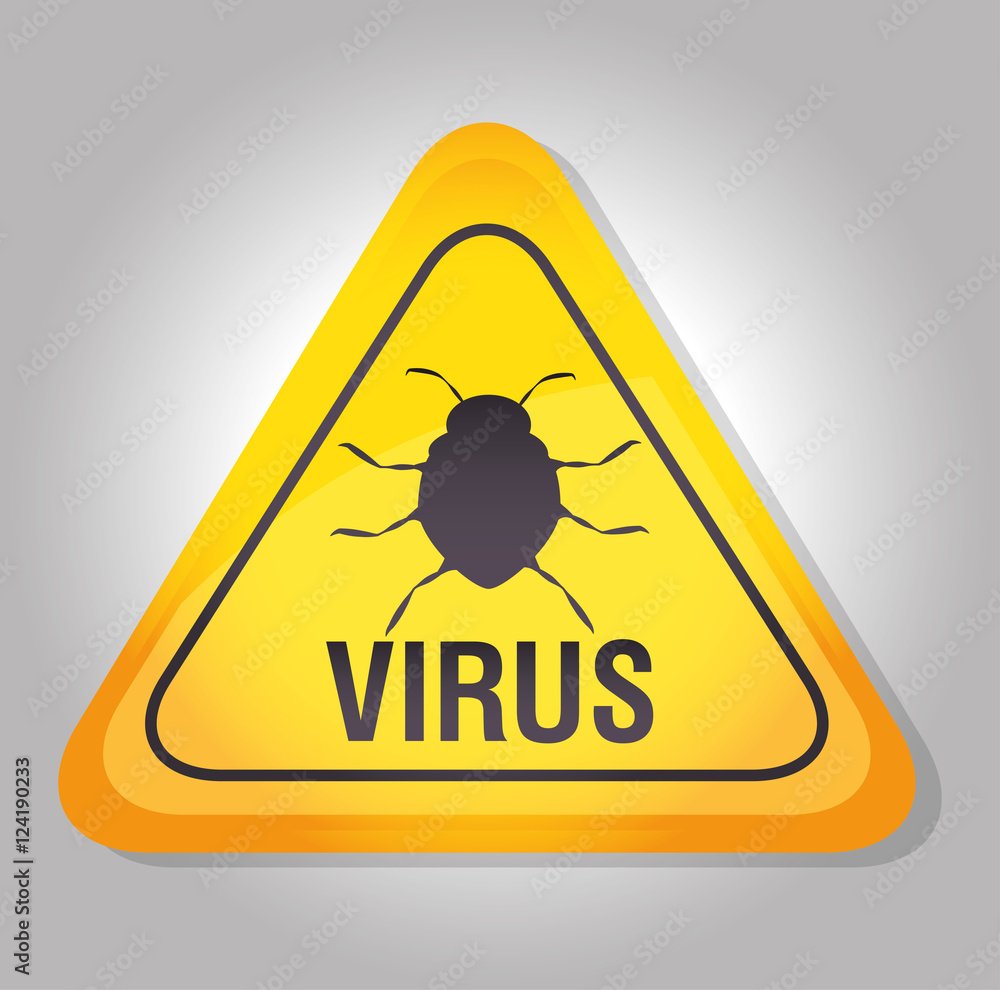 Poster system data detection virus warning vector illustration eps 10